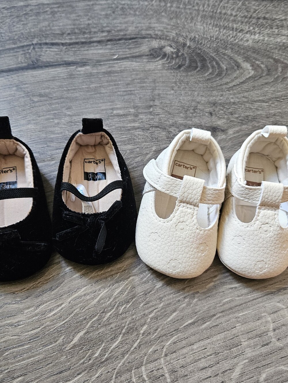 Carter's Baby Shoes, Black And White Pair